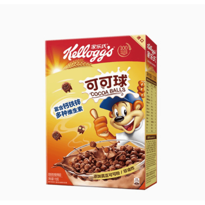 【中國直郵】家樂氏穀物麥片可可球170g*1盒裝
