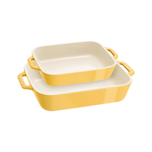  Rectangular Baking Dish Set Citron 2Pcs 7.5 x 6" and 10.5 x 7.5"