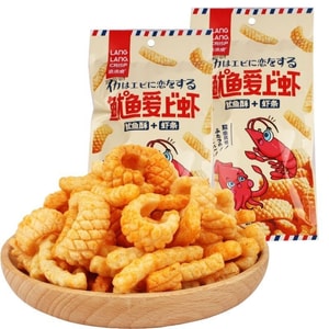 【中国直邮】 琅琅脆 鱿鱼爱上虾 32g*2包   网红爆款虾条鱿鱼酥卷解馋膨化零食休闲小吃