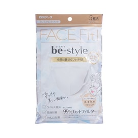 BE-STYLE 3D FACE FIT MASK DOLLY PINK (WHITE M SIZE) 5'S