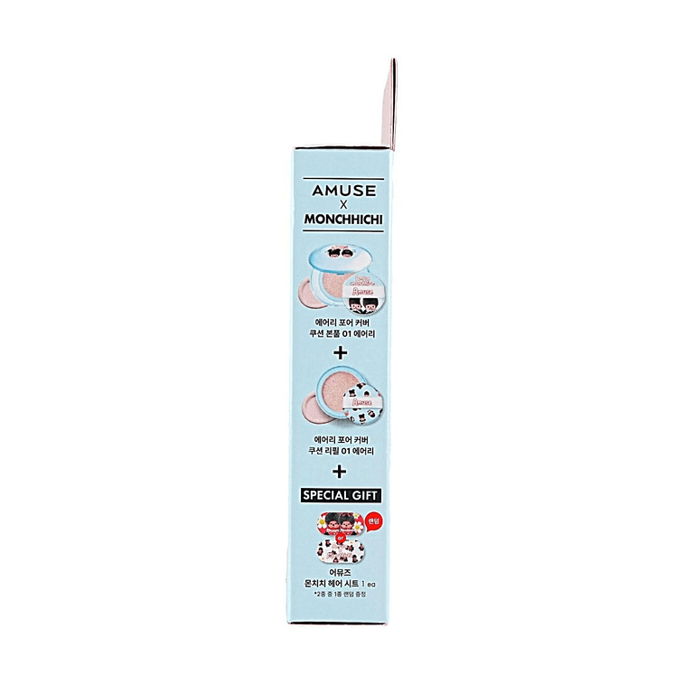 Airy Fit Pore Cover Cushion, #01 Airy, With Refill, Monchhichi Limited Edition Collaboration 8