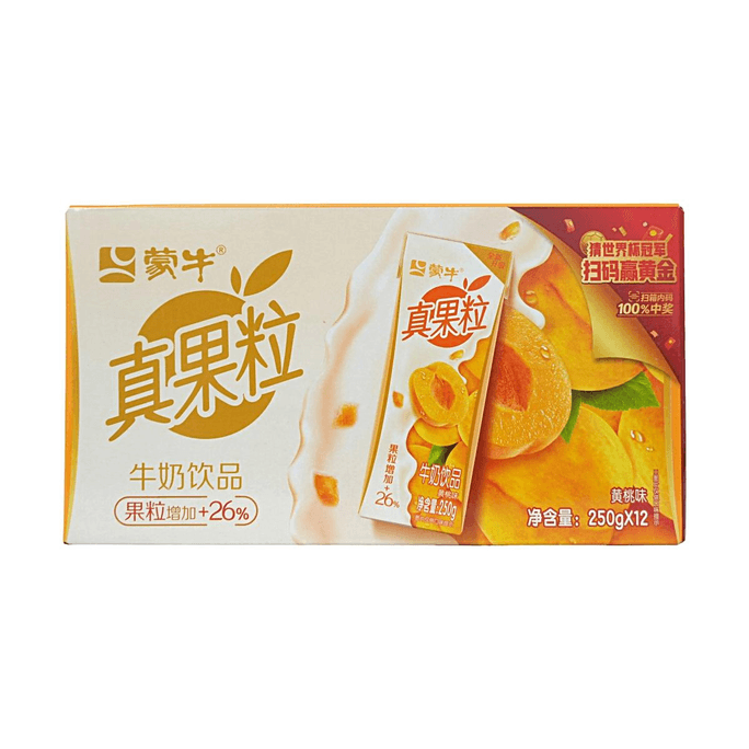 복숭아 맛 우유 음료 8.8oz*12팩【진짜 과일 조각】【풍부한 질감】