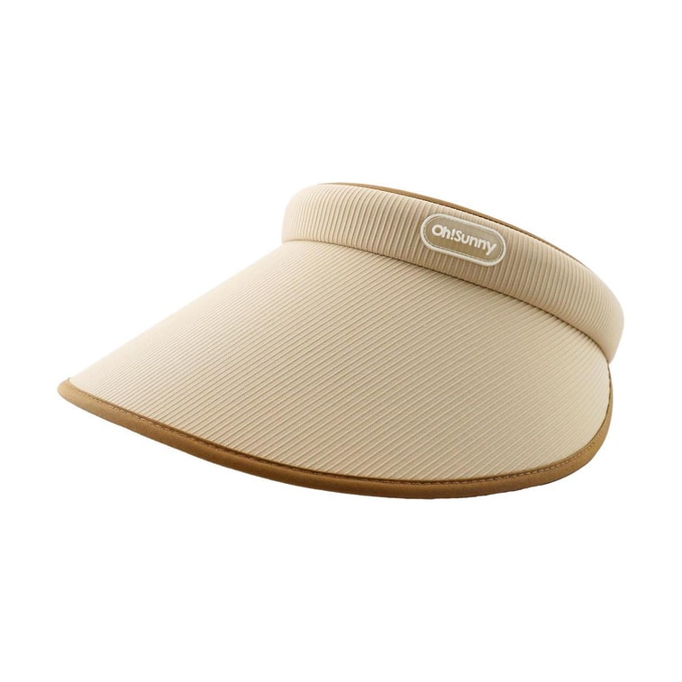 OHSUNNY 暮光系列 女士蛋糕遮陽帽 防曬帽子空頂帽 絲霧咖 3