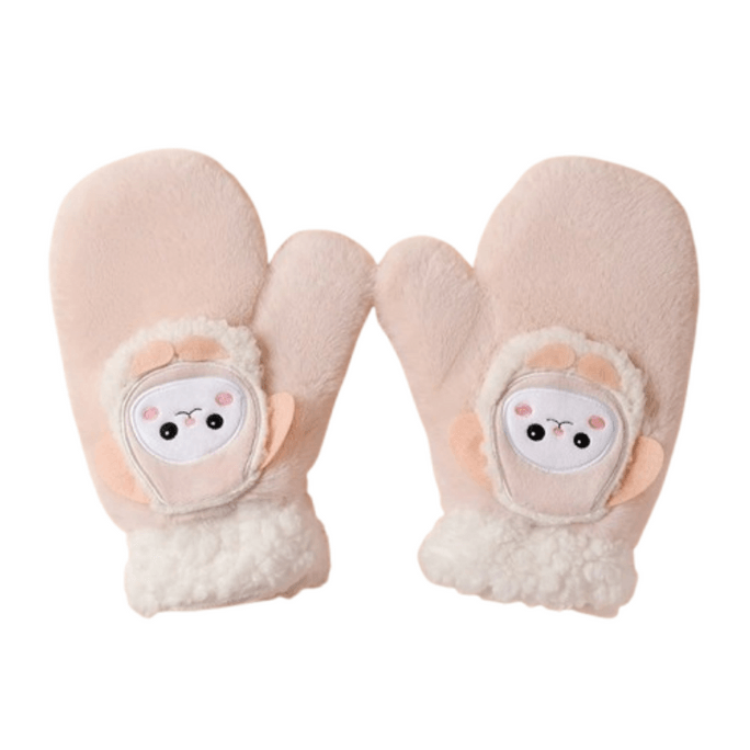 【中国直邮】 亲太太 发热手套 智能温控加热 防风保暖 一副装  粉色 暖兔