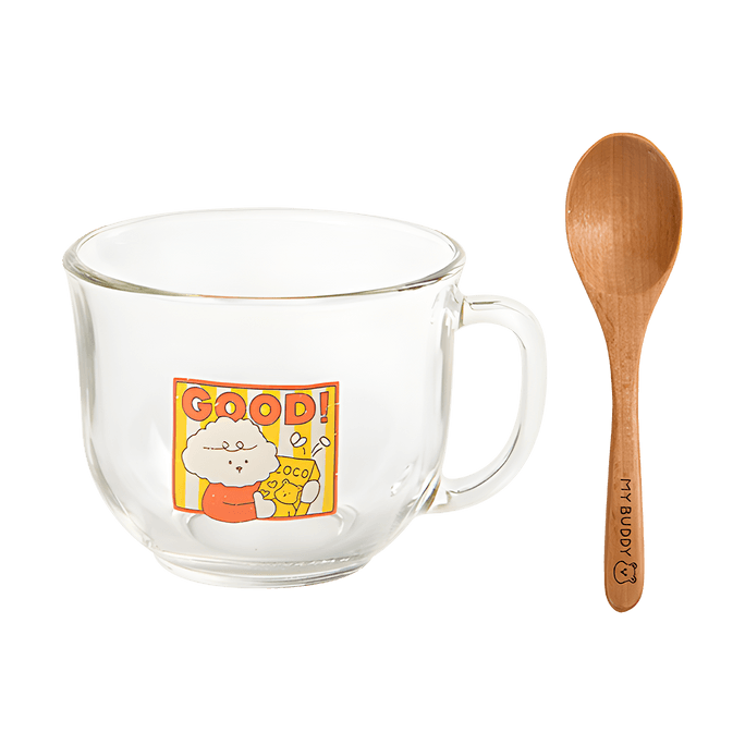 Cereal Glass Mug &Spoon Set 475ml
