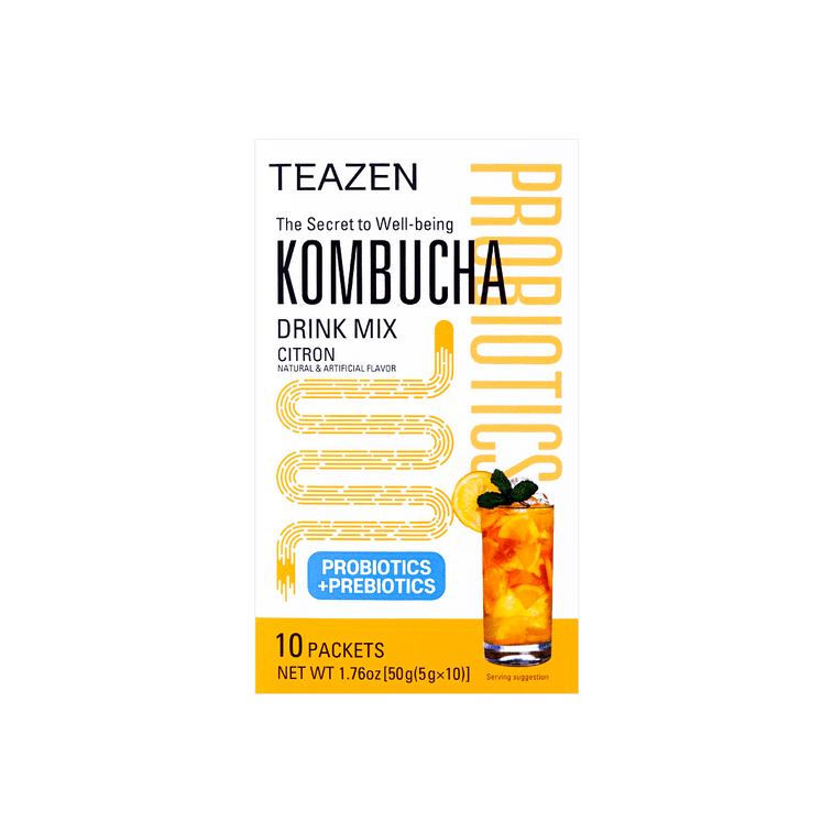 【BTSのお気に入り】シトロンコンブチャドリンクミックス - プロバイオティクス健康飲料、10袋入り* 1袋あたり0.17オンス 18
