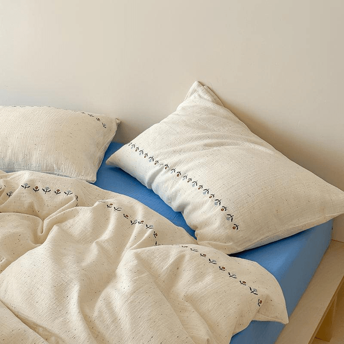 [중국 직배송] 럴러바이 스위트 서머 순면 4피스 침구 세트 (이불 & 베개 커버) - 쿠사노 더블