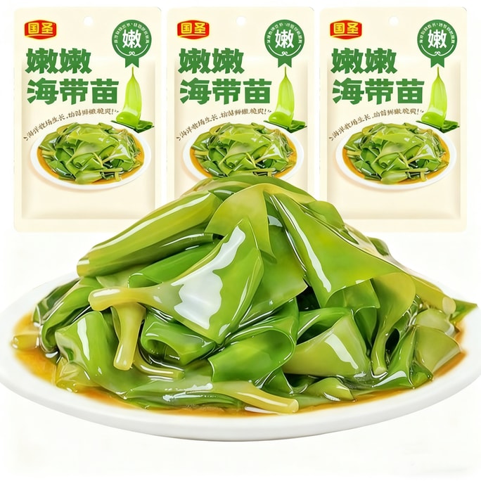 [중국 직송] 궈셩 [복건맛] 부드러운 다시마순, 매콤하고 짭짤한 맛, 1봉지당 60g, 빠르게 조리되는 반찬, 맛있고 바로 먹을 수 있는 요리