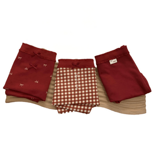 [중국 직배송] 밀리 파이파이덱스 레드 여성 속옷, 100% 면, 7A 등급 항균, 피부 친화적, 3개입