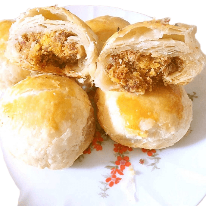 美国外婆家 酥皮月饼6个 蛋黄肉松味