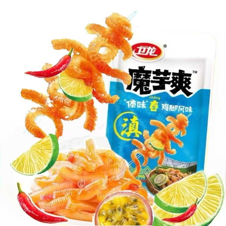Weilong タイ風鶏足風味こんにゃくスナック さっぱり酸っぱ辛い ジューシーで風味豊か云南屋台を再現 満足感のあるカジュアルスナック 17袋入り 180g±5g 6