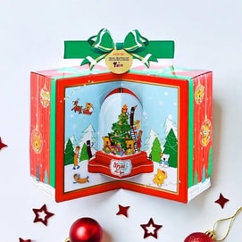 Koala's March & Toppo Biscuits Christmas Gift Box,Vanilla Chocolate Flavor,3.69oz