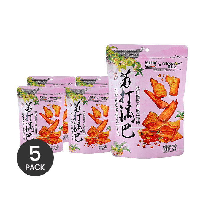 好時達 蘇打鍋巴 點麻點辣味 72g *5【5份超值裝】
