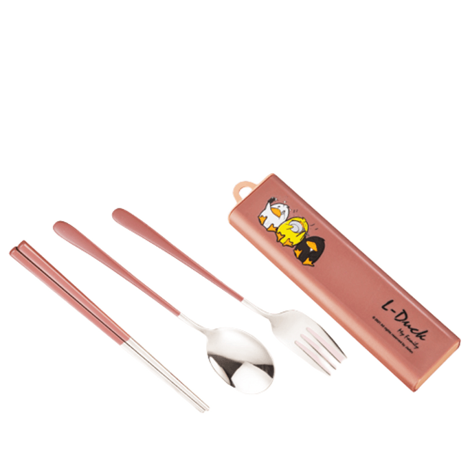 Portable tableware four-piece set fork spoon chopsticks red