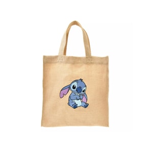 Tokyo Disney Stitch Tote Cotton And Linen Shopping Bag [Stitch]