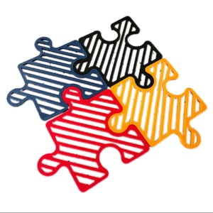 퍼즐 단열 매트 크리에이티브 스플라이싱 플레이스매트 단열 매트 가정용 냄비 매트 코스터 테이블 단열 화상 방지 매트 - 4색 퍼즐 1세트