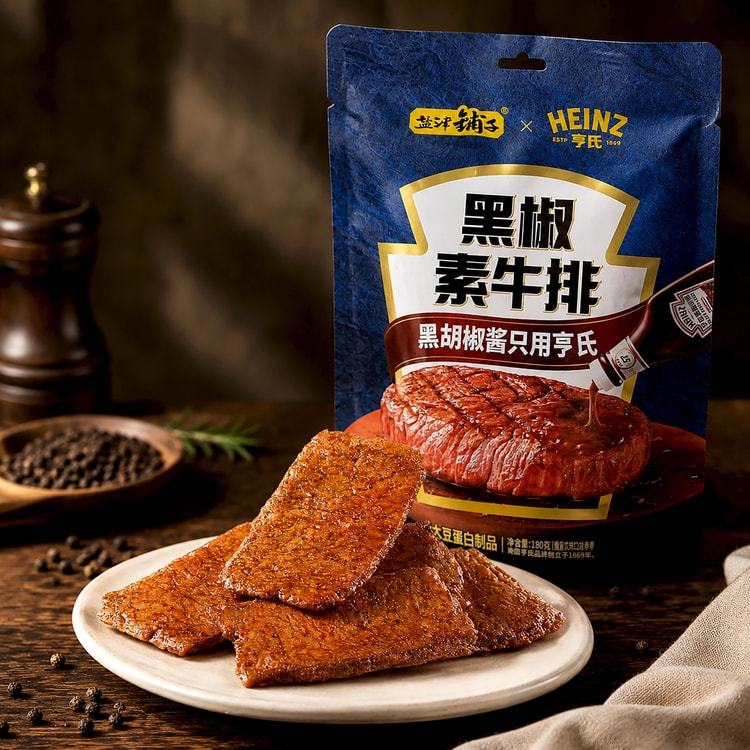 YANJINPUZI Heinz Collaboration Black Pepper Vegan Steak, Dried