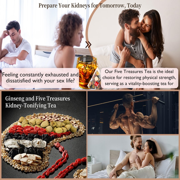 【Livraison directe du Canada】 Sifanda Thé aux cinq trésors au ginseng 100g (5g×20pcs) Thé rénal pour hommes, énergie sans pression, thé plein de vitalité ! Sachets de thé mélangés, cadeau de fête 8