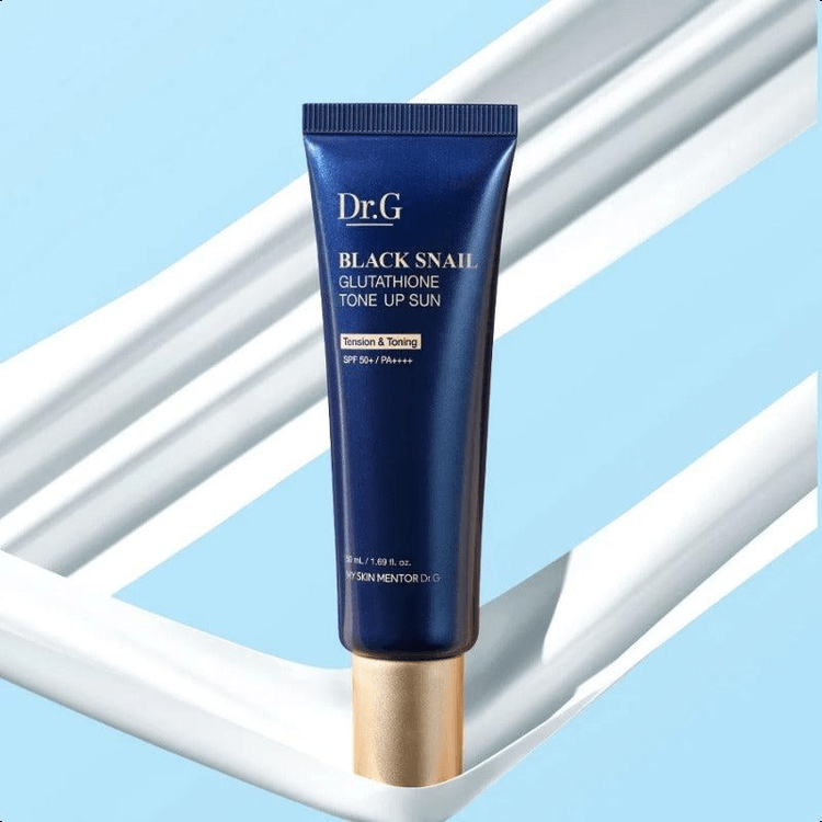 dr g black snail glutathione tone up sun 50ml SPF50+PA++++ Contains brightening hyaluronic acid Elevated Essentials Size:120 Tablets GHK‑Cu Copper Peptide ᐉ