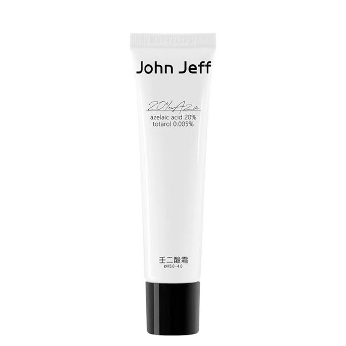【中国直邮】 John Jeff 20%壬二酸霜15g 快速祛痘 卓效控油