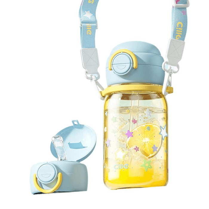 Xile Water Cup for Girls Portable for Adults & Pregnant Women Summer Straw Cup for Kids & School Blue 600ml