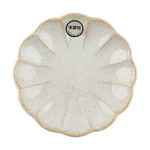 日本NITORI HAKUYU系列 陶瓷花瓣圓型小菜碟 沾盤 米白色 小號 10cm