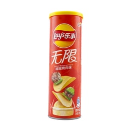 大陸版LAY'S樂事 無限薯片 滋滋烤肉味 桶裝 90g