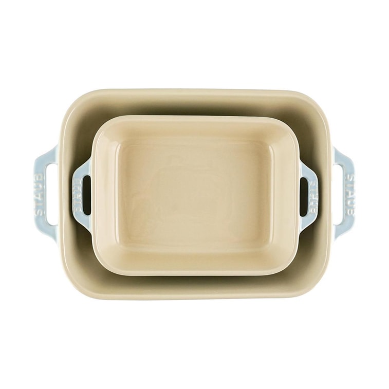 法国STAUB珐宝 陶瓷烘焙烤盘 马卡龙色 2件套/蓝色 8