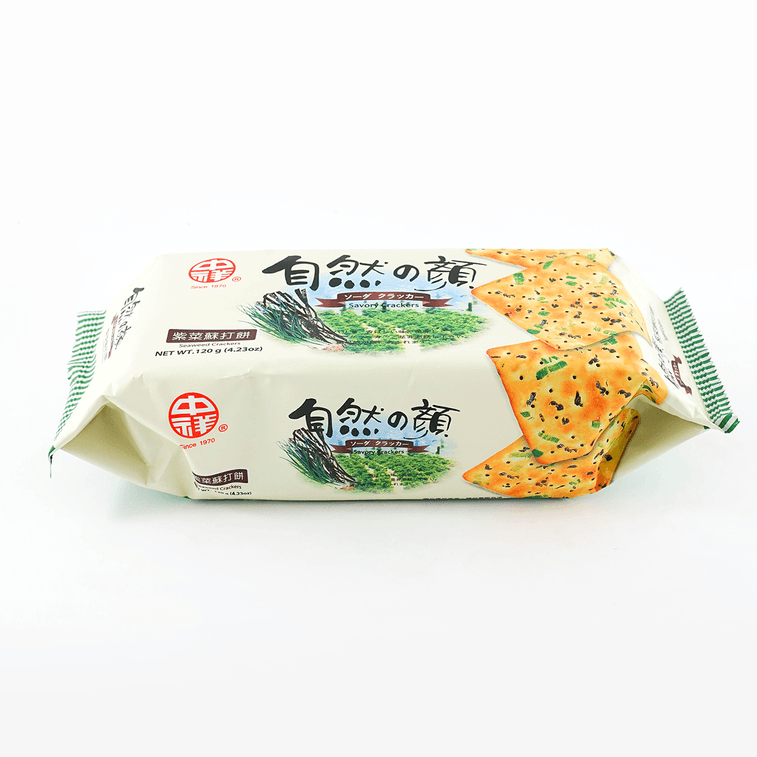 台湾中祥 自然の颜 紫菜苏打饼干 120g 8