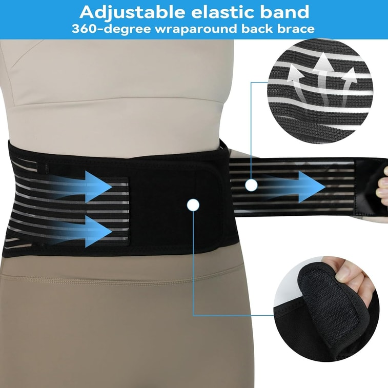 Back Support with Magnet, Tourmaline Magnetic Back Braces for Lower Back Pain Relief, Self Heating & Soothing Waist Band, Lumbar Support Belt for Herniated Disc/Sciatica (Medium) 7