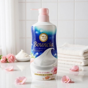 日本COW牛乳石鹼 BOUNCIA浓密泡沫沐浴乳 玫瑰花香 480ml