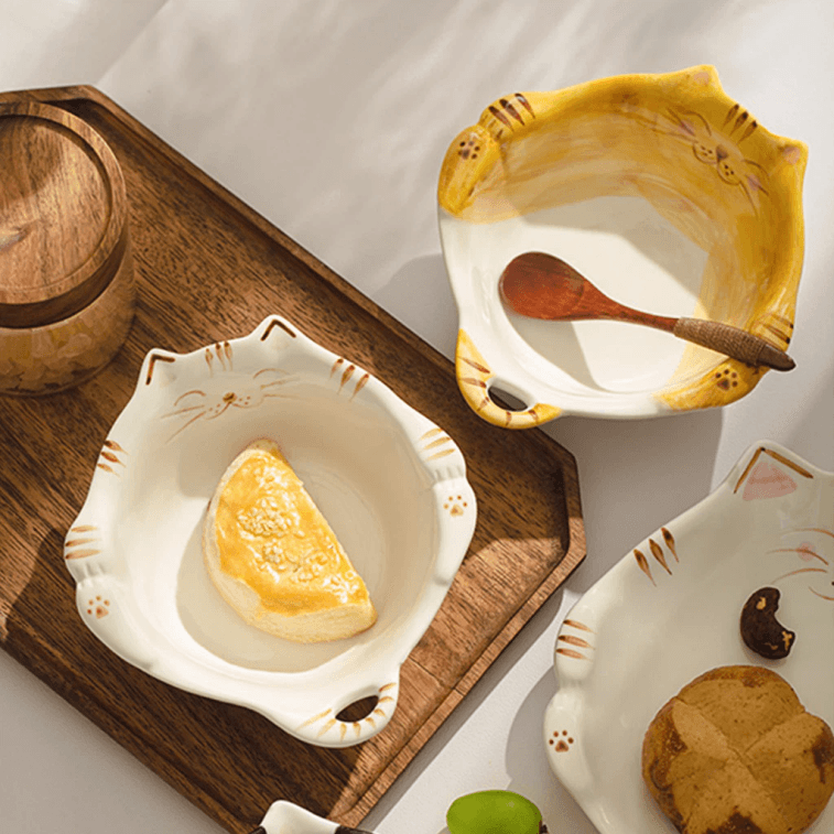 【中国直邮】PEAULEY 卡通猫咪饭碗陶瓷六寸碗 C 1 份 3