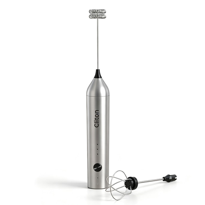 1‑Piece Silver Electric Frother For Coffee Egg Milk