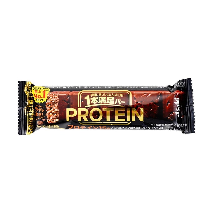 Ippon Manzoku Protein Bar, Rich Dark Chocolate Flavor, 1pcs - Vitamins/Amino Acids | Low-Fat, Low-Calorie, Low-Sugar