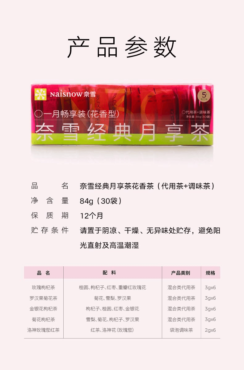 【中国直邮】 奈雪的茶 果香月享茶 30袋/盒