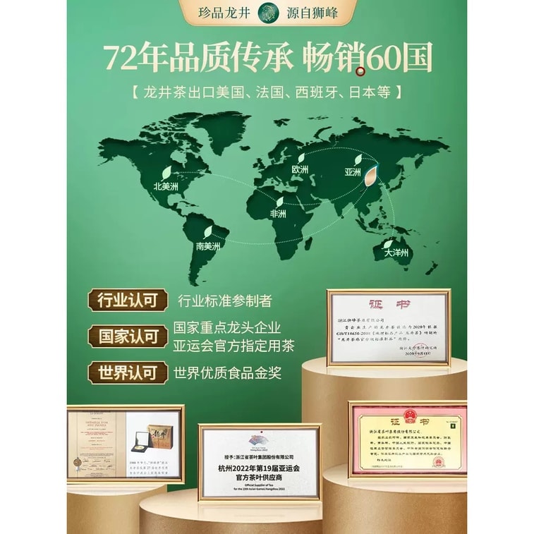 【中国直邮】 狮峰茶叶 新茶上市 明前特级龙井50g/罐 正宗春茶 (特邀请您品茶) 4