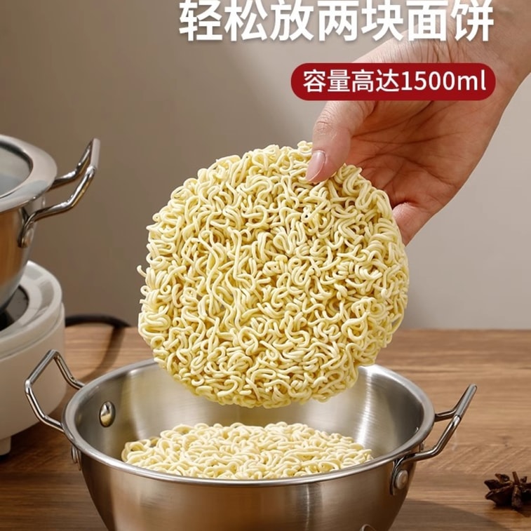 【中国直送】ジャワ島 ステンレス316食品グレードインスタントラーメンボウル ダブルイヤー蓋付きスープボウル大容量ルオスーフン専用大鉢鍋 17CMゴールド 4