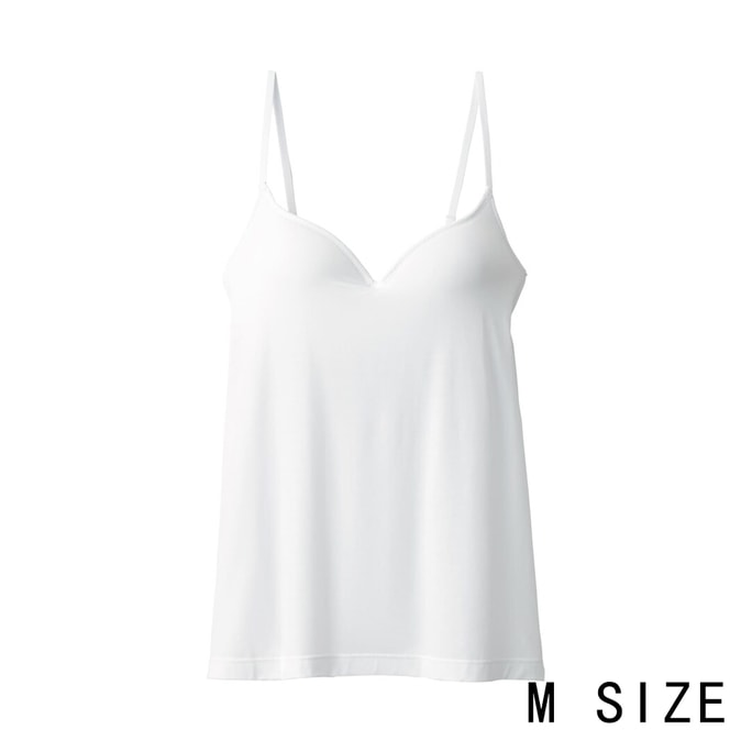 【日本からの直送】無印良品 レディース リヨセル キャミソール ブラパッド付き サイズM ホワイト 1枚