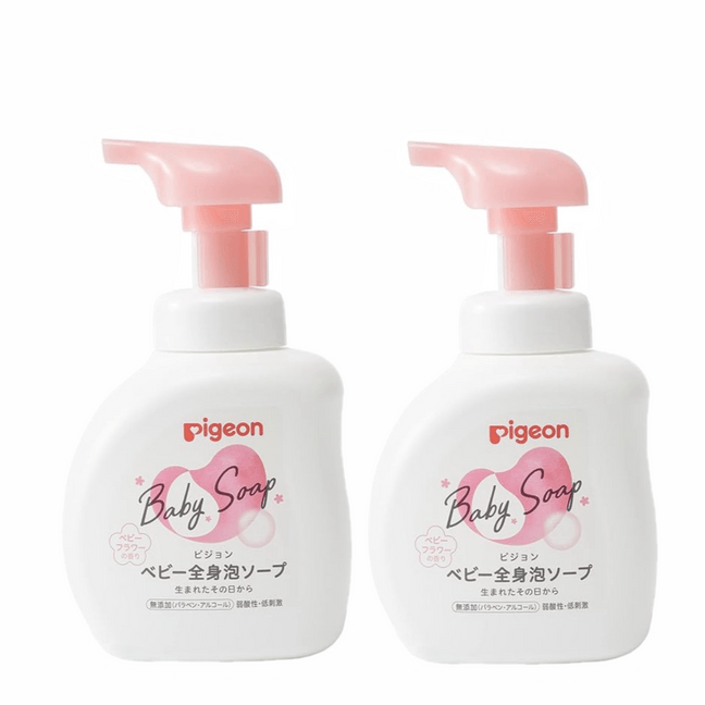 PIGEON Baby Body Wash Shower and Shampoo 2 in 1 Foaming Soap Floral Fragrance 0 Months+ 16.9 Fl. Oz  (Pack of 2)