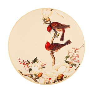 ポットコースター 12.6インチ x 12.6インチ、プレート、カップ、まな板用 レッドバード