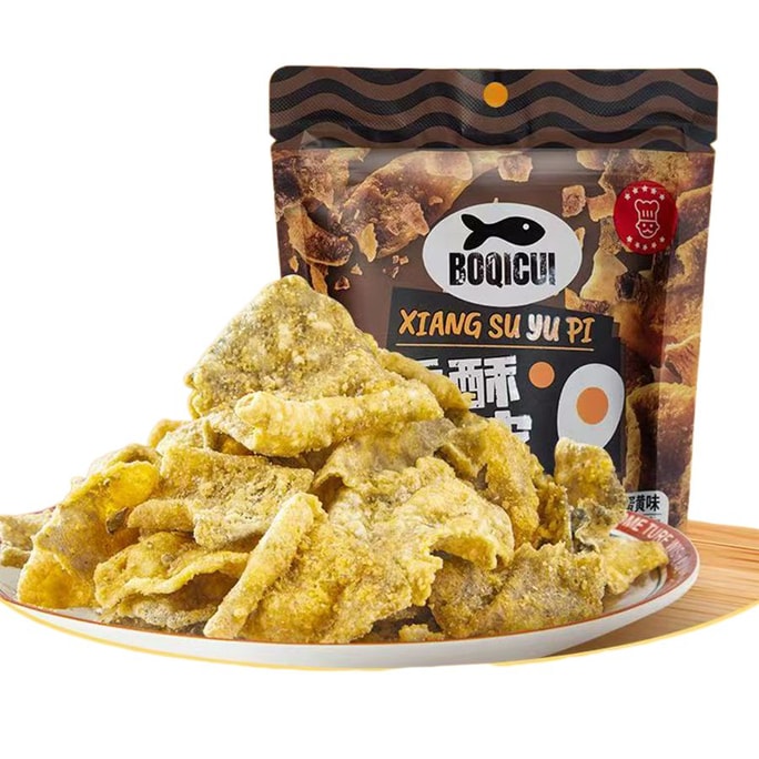卜奇脆 香酥鱼皮脆【网红爆款】即食鱼皮宿舍追剧休闲小零食【内2包】60克*1包