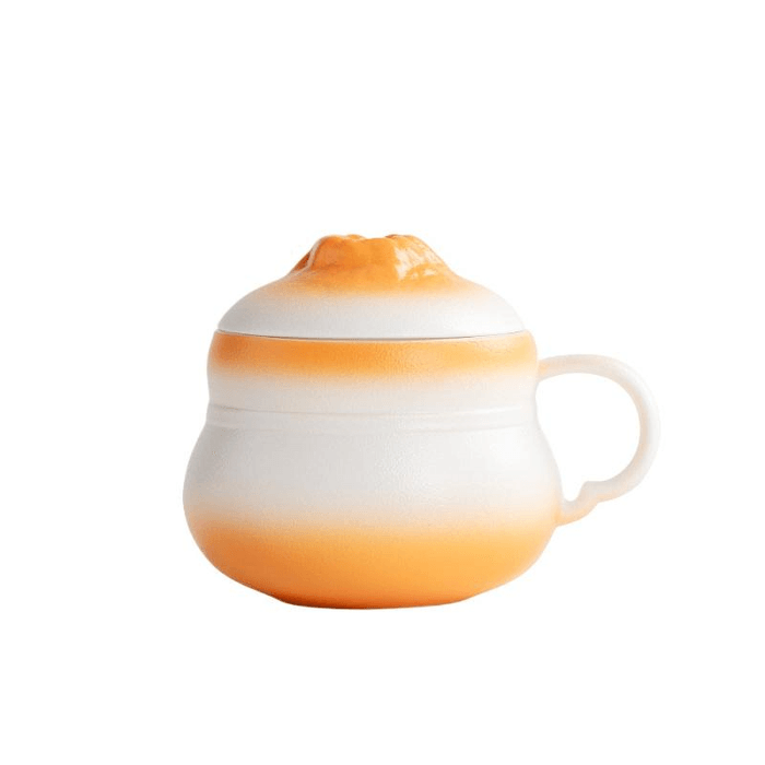 Mr. Nanshan's Thoughts Orange Teacup Ceramic Tea Separation Mug With Lid Fu Orange 12.3 * 9.5 Cm