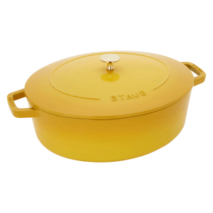 Staub Cast IronShallow Oval Dutch Oven 6.25-qt / Citron