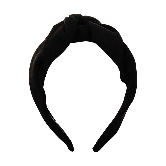 French Fabric Knot Headband Black