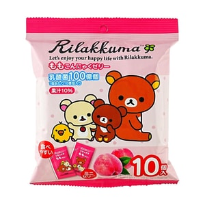  Rilakkuma Peach Konjac Jelly ,10 Pieces 5.2 oz【Low Calorie 0 Fat】【Rich In Lactic Acid Bacteria】