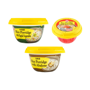 Abalone Rice Porridge+Egg Vegetable Rice Porridge+Snow Crab Rice Porridge, 30.15 oz【3 Flavors 3 Combo Packs】