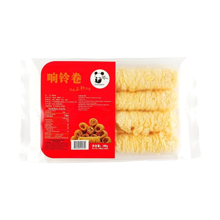 Panda 響鈴卷 炸腐竹豆皮捲 原味 100g【火鍋必備 3秒鈴捲】 4