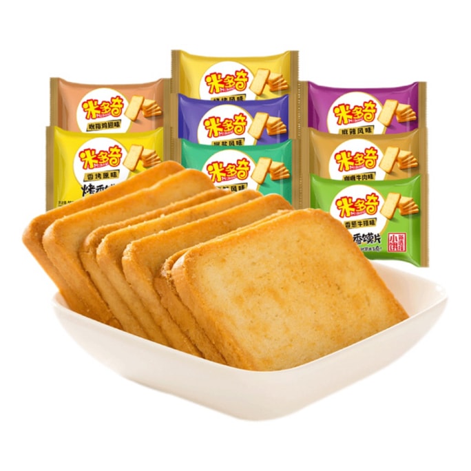 【중국 직송】 미도키 구운 빵 슬라이스 약 35g (바비큐 맛)