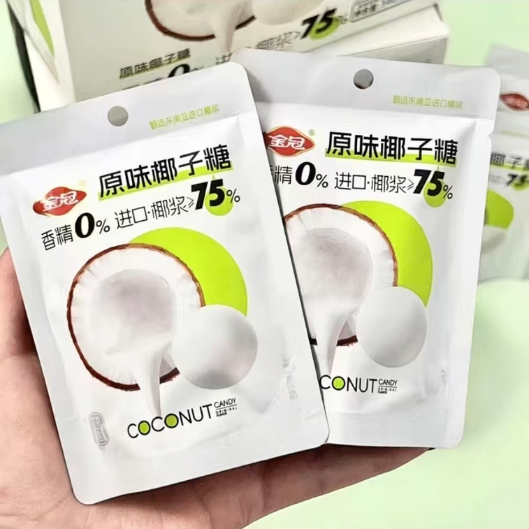 金冠 椰子糖夹心椰奶糖硬糖原味抹茶味糖果各三包17g*6包 3