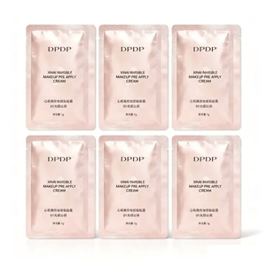 Xinji Invisible Makeup Pre Apply Cream Sample Pack 6Bags【01 Luminous Hydration·Dry Skin·12H Hold】Grips Skin Locks Base Enhances Adhesion Moisturizing Non-Drying Blurs Pores Dewy Finish Travel Portable